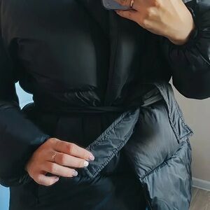 Woman Within Black Puffer Jacket